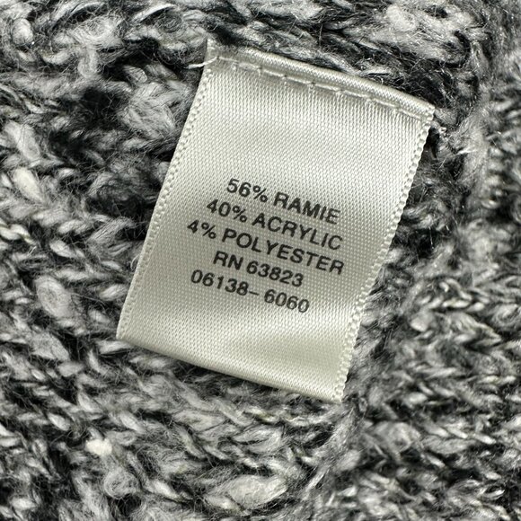 Christopher & Banks Womens Black & White Open Knit Cardigan Sweater Size Large - Picture 4 of 5